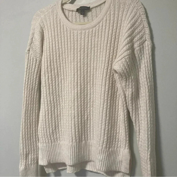Ann Taylor ivory cable knit alpaca wool  blend sweater - Picture 3 of 5